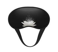 Máscara de ojos con borde negro con estampado de flor de loto, con buen efecto de sombreado, es una opción ideal para viajes, meditación, etc