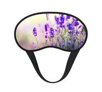 Máscara de ojos con borde negro con estampado de flores de lavanda, con buen efecto de sombreado, es una opción ideal para viajes, meditación, etc