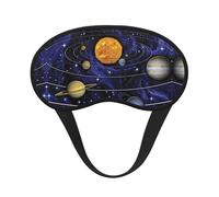 Máscara de ojos con borde negro con estampado del sistema solar, con buen efecto de sombreado, es una opción ideal para viajes, meditación, etc
