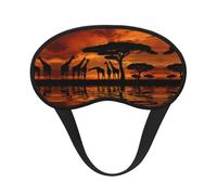 Máscara de ojos con borde negro estampado de jirafa africana, con buen efecto de sombreado, es una opción ideal para viajes, meditación, etc