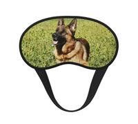 Máscara de ojos con borde negro estampado de perro pastor alemán, con buen efecto de sombreado, es una opción ideal para viajes, meditación, etc