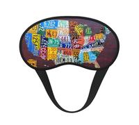 Máscara de ojos con borde negro impreso con mapa de matrícula, con buen efecto de sombreado, es una opción ideal para viajes, meditación, etc