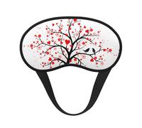 Máscara de ojos con diseño de árbol de corazón rojo con borde negro, con buen efecto de sombreado, es una opción ideal para viajes, meditación, etc