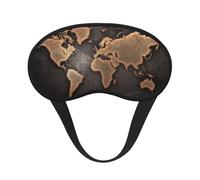 Máscara de ojos con diseño de mapa del mundo con borde negro, con buen efecto de sombreado, es una opción ideal para viajes, meditación, etc