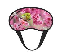 Máscara de ojos con diseño de pájaro en melocotón con borde negro, con buen efecto de sombreado, es una opción ideal para viajes, meditación, etc