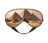 Máscara de ojos con diseño de pirámides de Egipto, para viajes, oficina, avión, noche, dormir, con correa ajustable