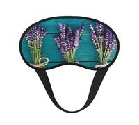 Máscara de ojos con diseño de ramos de flores moradas con borde negro, con buen efecto de sombreado, es una opción ideal para viajes, meditación, etc