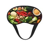 Máscara de ojos con estampado de alimentos saludables para adultos, comodidad para dormir, bloqueo de luz, ayuda para siesta, para viajes, insomnio o camping