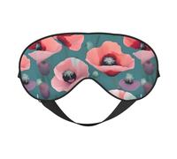 Máscara de ojos con estampado de amapolas pastel, suave y opaca, para mujeres y hombres, para dormir toda la noche, viajes