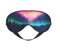 Máscara de ojos con estampado de aurora boreal oscura, máscara de dormir similar a la seda, máscara de dormir nocturna para hombres y mujeres, para relajarse del sueño