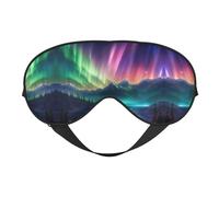 Máscara de ojos con estampado de aurora boreal oscura, máscara de dormir similar a la seda, máscara de dormir nocturna para hombres y mujeres, para relajarse del sueño