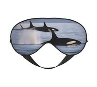 Máscara de ojos con estampado de ballenas asesinas, suave y opaca, para mujeres y hombres, para dormir toda la noche, viajes