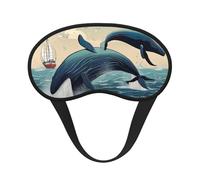 Máscara de ojos con estampado de ballenas Jump in The Sea para dormir, máscara de dormir, suave, cómoda, sombra de ojos, máscara opaca para viajes, camping