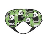 Máscara de ojos con estampado de bambú de panda y correa ajustable, para siesta, noche, viajes, camping, yoga y relajación