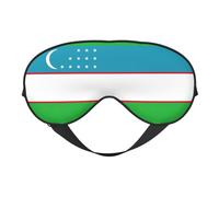 Máscara de ojos con estampado de bandera de la República de Uzbekistán, suave y opaca, para mujeres y hombres, noche completa de sueño, viajes