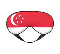 Máscara de ojos con estampado de bandera de Singapur, suave y opaca, para mujeres y hombres, para dormir toda la noche, viajes