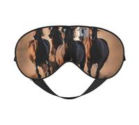 Máscara de ojos con estampado de caballos para correr, con correa ajustable, para siesta, noche, viajes, camping, yoga y relajación