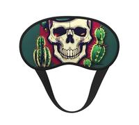 Máscara de ojos con estampado de calavera de toro, para dormir, suave, cómoda, sombra de ojos, opaca, para viajes, camping