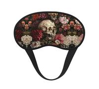 Máscara de ojos con estampado de calavera floral para dormir, máscara de dormir suave y cómoda, máscara opaca para viajes, camping