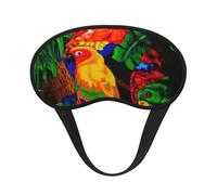 Máscara de ojos con estampado de camuflaje de loro, borde negro, con buen efecto de sombreado, es una opción ideal para viajes, meditación, etc