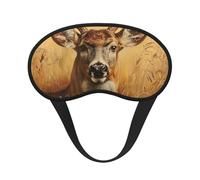 Máscara de ojos con estampado de ciervo salvaje para dormir, suave, cómoda, sombra de ojos, opaca, para viajes, camping