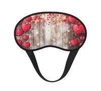 Máscara de ojos con estampado de corazón rojo con borde negro, con buen efecto de sombreado, es una opción ideal para viajes, meditación, etc