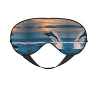 Máscara de ojos con estampado de delfín de animales, máscara de dormir similar a la seda, máscara de dormir nocturna para hombres y mujeres, para relajarse del sueño