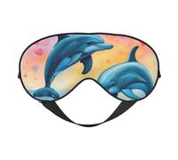 Máscara de ojos con estampado de delfines enamorados, suave y opaca, para mujeres y hombres, para dormir toda la noche, viajes