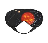 Máscara de ojos con estampado de galaxia y sistema solar del espacio exterior para dormir, cobertura completa para los ojos, ajustable, suave y transpirable para viajes, meditación