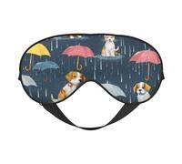 Máscara de ojos con estampado de gatos y perros que llueve, transpirable, ideal para camping, meditación, yoga