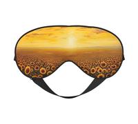 Máscara de ojos con estampado de girasol, atardecer, mar de flores, suave y transpirable, adecuado para la siesta, viajes y sueño nocturno