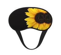 Máscara de ojos con estampado de girasol y flores silvestres, borde negro, con buen efecto de sombreado, es una opción ideal para viajes, meditación, etc