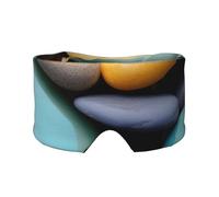 Máscara de ojos con estampado de guijarros coloridos, ultrafina, transpirable, ajustable, sonido para dormir