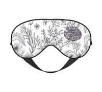 Máscara de ojos con estampado de hierbas y plantas herbáceas al aire libre, elegante, ajustable, para dormir, acampar, meditación, relajación