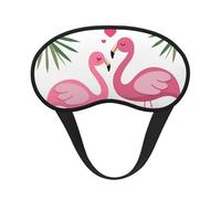 Máscara de ojos con estampado de hoja de palma y flamencos para parejas, borde negro, con buen efecto de sombreado, es una opción ideal para viajes, meditación, etc