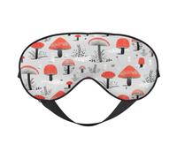 Máscara de ojos con estampado de hongos de dibujos animados, con correa ajustable, para siesta, noche, viajes, camping, yoga y relajación