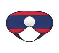 Máscara de ojos con estampado de la bandera de Laos, suave y opaca, para mujeres y hombres, para dormir toda la noche, viajes