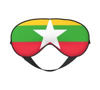 Máscara de ojos con estampado de la bandera de Myanmar, suave y opaca, para mujeres y hombres, para dormir toda la noche, viajes