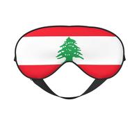 Máscara de ojos con estampado de la bandera del Líbano, suave y opaca, para mujeres y hombres, para dormir toda la noche, viajes