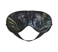 Máscara de ojos con estampado de leopardo negro, suave y opaca, para mujeres y hombres, para dormir toda la noche, viajes