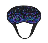 Máscara de ojos con estampado de libélula azul, borde negro, con buen efecto de sombreado, es una opción ideal para viajes, meditación, etc