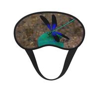 Máscara de ojos con estampado de libélula negra y azul, con buen efecto de sombreado, es una opción ideal para viajes, meditación, etc