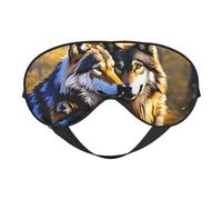 Máscara de ojos con estampado de lobos, máscara de dormir similar a la seda, máscara de dormir nocturna para hombres y mujeres, para relajarse del sueño