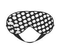 Máscara de ojos con estampado de lunares blancos y negros, suave y opaca, para mujeres y hombres, para dormir toda la noche, viajes
