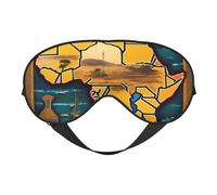 Máscara de ojos con estampado de mapa del mundo, suave y transpirable, adecuada para la siesta, viajes y sueño nocturno
