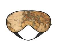 Máscara de ojos con estampado de mapa del mundo, suave y transpirable, adecuada para la siesta, viajes y sueño nocturno