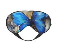 Máscara de ojos con estampado de mariposa azul, suave y transpirable, adecuada para la siesta, viajes y sueño nocturno