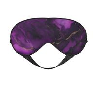 Máscara de ojos con estampado de mármol con textura morada oscura, suave y opaca, para mujeres y hombres, noche completa de sueño, viajes