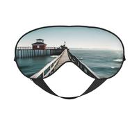 Máscara de ojos con estampado de muelle costero, suave y opaca, para mujeres y hombres, para dormir toda la noche, viajes