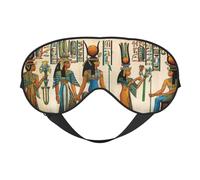 Máscara de ojos con estampado de mujer en el antiguo Egipto con correa ajustable, para siesta, noche, viajes, camping, yoga y relajación